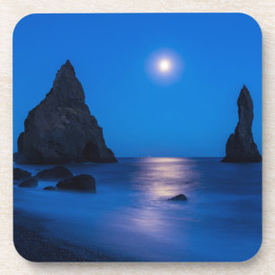 Dessous-de-verre Reflet du lever de lune Islande, Reynisdrangur