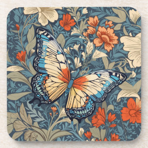 Dessous-de-verre Regal Butterfly Amidst William Morris Floral