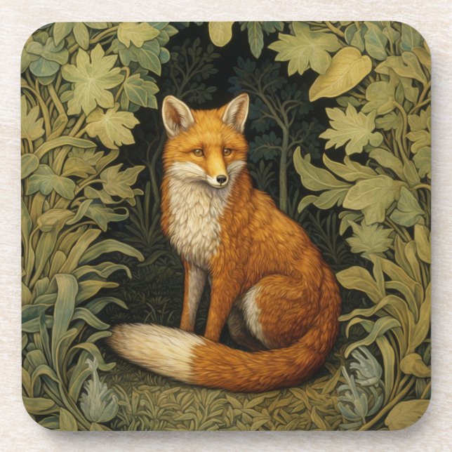 Dessous-de-verre Renard dans la forêt, style Art nouveau (Devant)