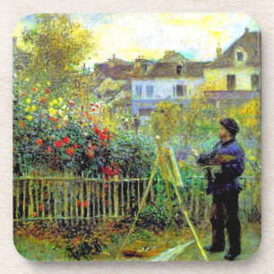 Dessous-de-verre Renoir - Monet peignant dans son jardin