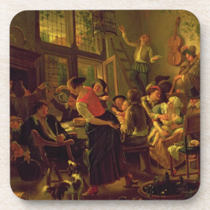Dessous-de-verre Repas de famille (huile sur la toile)