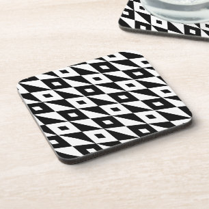 Dessous-de-verre Retro Black White Lozengs Motif moderne
