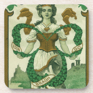 Dessous-de-verre Rétro - Erin Go Braugh. Saint-Patrick Jour de la S