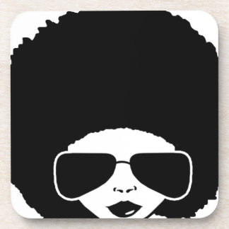 Dessous-de-verre rétro fille d'Afro