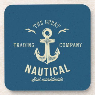 Dessous-de-verre Rétro logo nautique