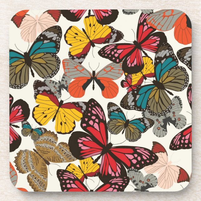 Dessous-de-verre Rétro motif floral (Devant)