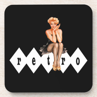 Dessous-de-verre Rétro Pin vers le haut de fille