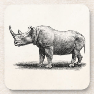Dessous-de-verre Rhinocéros vintages de rhinocéros d'illustration