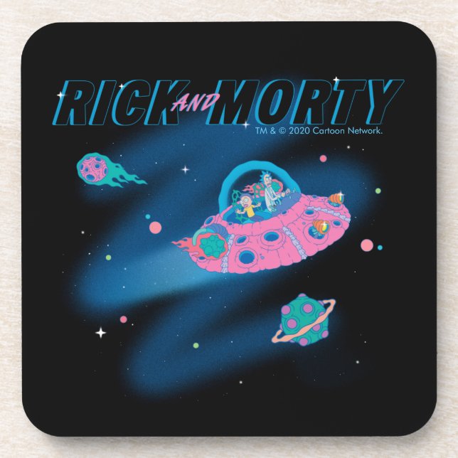 Dessous-de-verre RICK ET MORTY™ | Voyager dans l'espace (Devant)