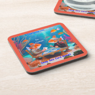 Dessous-de-verre Rick London Fish Jouant au Jeu de Cartes "Go Fish"