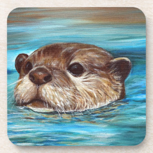 Dessous-de-verre River Otter Painting