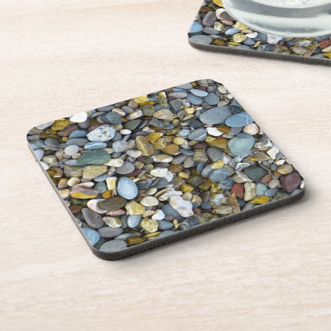 Dessous-de-verre River Rock Pebbles Texture de pierre Dessous de ve (Côté gauche)