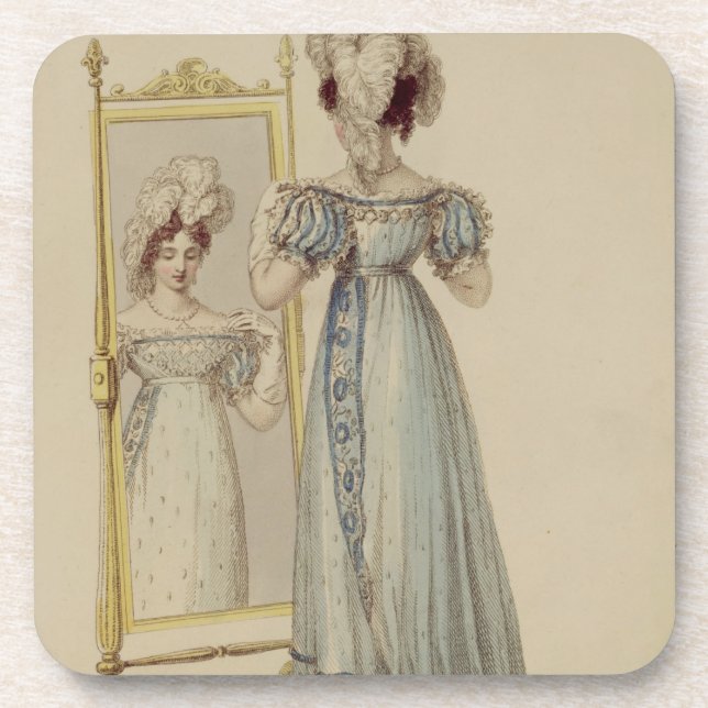 Dessous-de-verre Robe de cour, plat de mode de Reposi d'Ackermann (Devant)