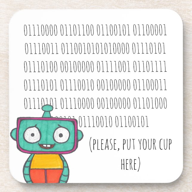 Dessous de verre robot mignon (Devant)