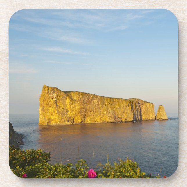 Dessous-de-verre Rocher Perce (Perce Rock), Québec, Canada. (Devant)
