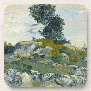 Dessous-de-verre Roches avec chêne, peinture à l'huile de Van Gogh