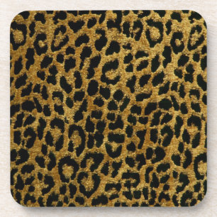 Dessous-de-verre Rockabilly Gold Black Empreinte de léopard Dessous