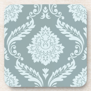 Dessous-de-verre Rococo Damassé Grand Motif Œuf de Canard Bleu+Turq