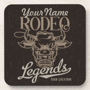 Dessous-de-verre Rodéo personnalisé Old West Steer Roping Légendes