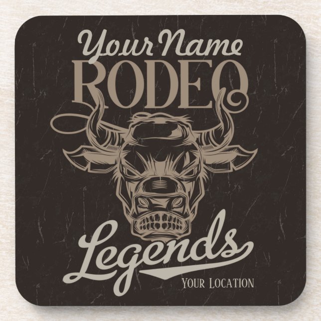 Dessous-de-verre Rodéo personnalisé Old West Steer Roping Légendes (Devant)