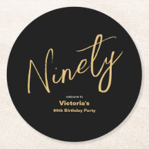 90e anniversaire Black Gold Modern Typographie per