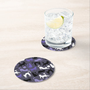 Dessous-de-verre Rond En Papier Adorable Yoga mignon Pots de chat