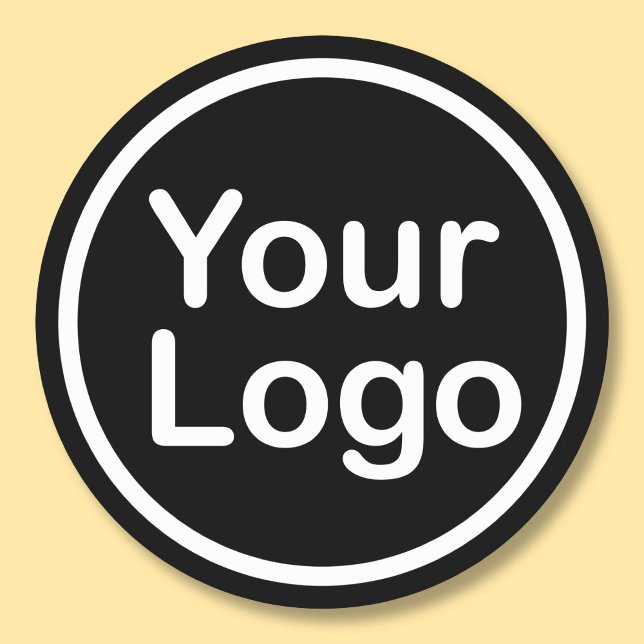 Dessous-de-verre Rond En Papier Ajouter votre propre logo | Arrière - plan noir (Créateur téléchargé)