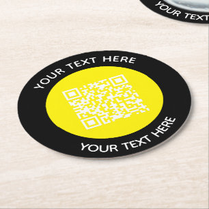 Dessous-de-verre Rond En Papier Ajouter votre propre ronde QR Code texte Analyse M