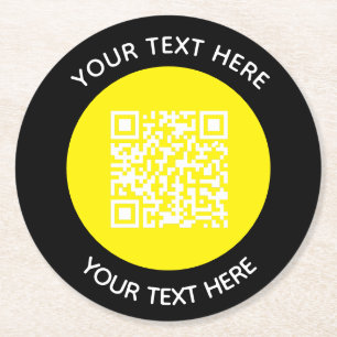 Dessous-de-verre Rond En Papier Ajouter votre propre ronde QR Code texte Analyse M