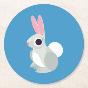 Dessous-de-verre Rond En Papier Alice le lapin