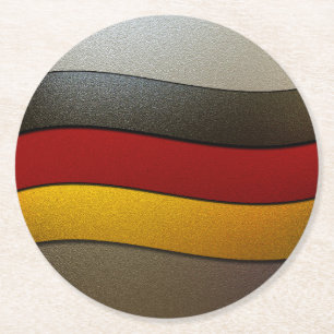 Dessous-de-verre Rond En Papier Allemagne - couleurs du drapeau - Chrome par Shirl