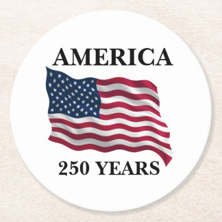 Dessous-de-verre Rond En Papier America 250 Years Flag