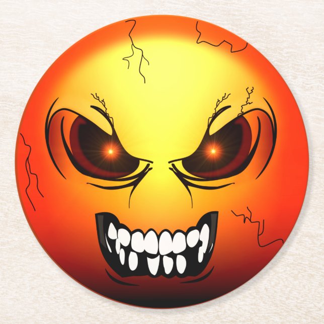 Dessous-de-verre Rond En Papier Angermoji (Devant)