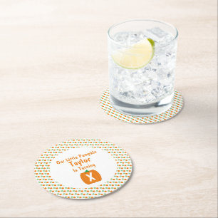 Dessous-de-verre Rond En Papier Anniversaire du petit Citrouille
