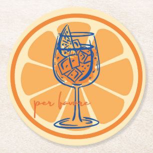 Dessous-de-verre Rond En Papier Aperol Par Faveur