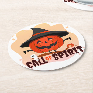 Dessous-de-verre Rond En Papier Appel de l'Esprit d'Halloween