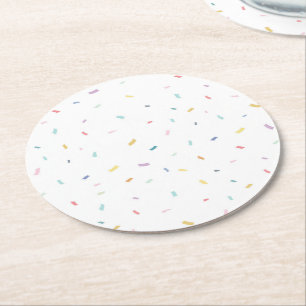 Dessous-de-verre Rond En Papier Aquarelle douce Motif Confetti