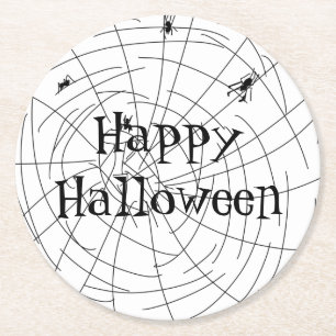 Dessous-de-verre Rond En Papier Araignée Web Main dessinée Conception abstraite