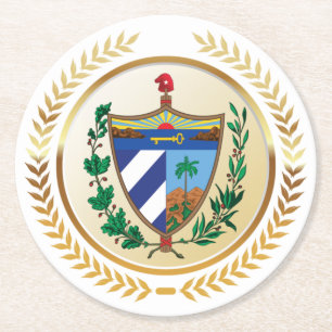 Dessous-de-verre Rond En Papier Armoiries de Cuba