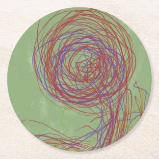 Dessous-de-verre Rond En Papier Art abstrait Yaei