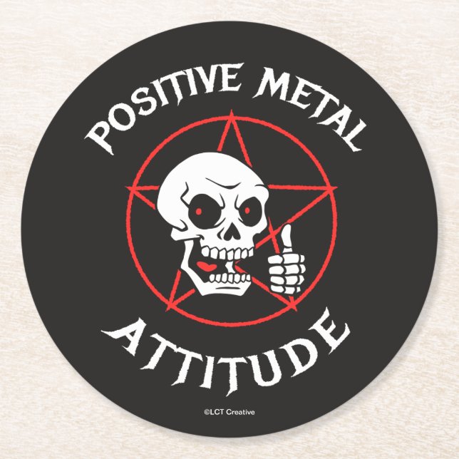 Dessous-de-verre Rond En Papier Attitude métallique positive (Devant)