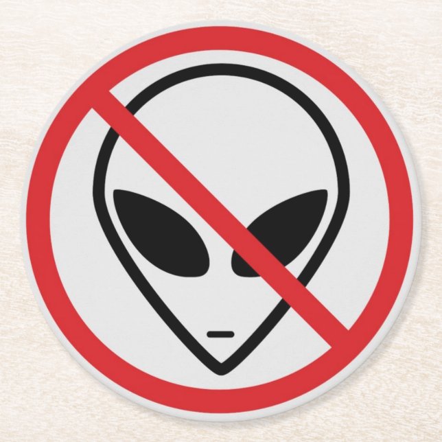 Dessous-de-verre Rond En Papier Aucun dessous de verre alien (Devant)