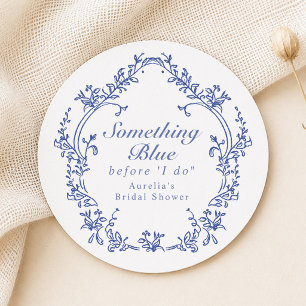 Dessous-de-verre Rond En Papier AURELIA Chinoiserie Something Blue Baby Shower de