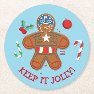 Dessous-de-verre Rond En Papier Avengers Saisonniers   Cookie de Captain America