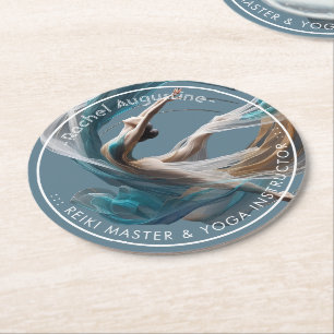 Dessous-de-verre Rond En Papier Avion Air Yoga Instructeur Pilates Fitness