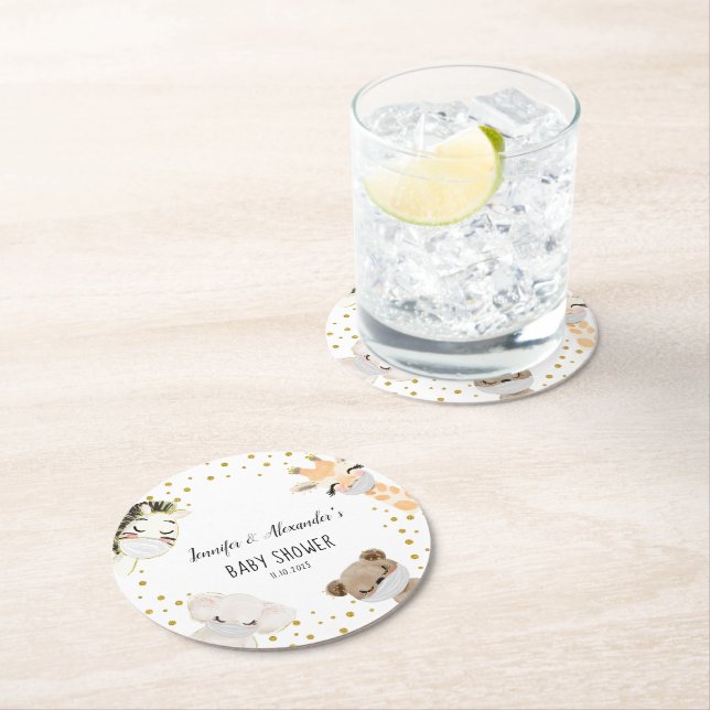 Dessous-de-verre Rond En Papier Baby shower (En situation)