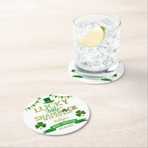 Dessous-de-verre Rond En Papier Baby shower de la Saint-Patrick du Petit Shamrock