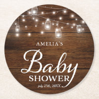 Baby shower en bois rustique de pots et de