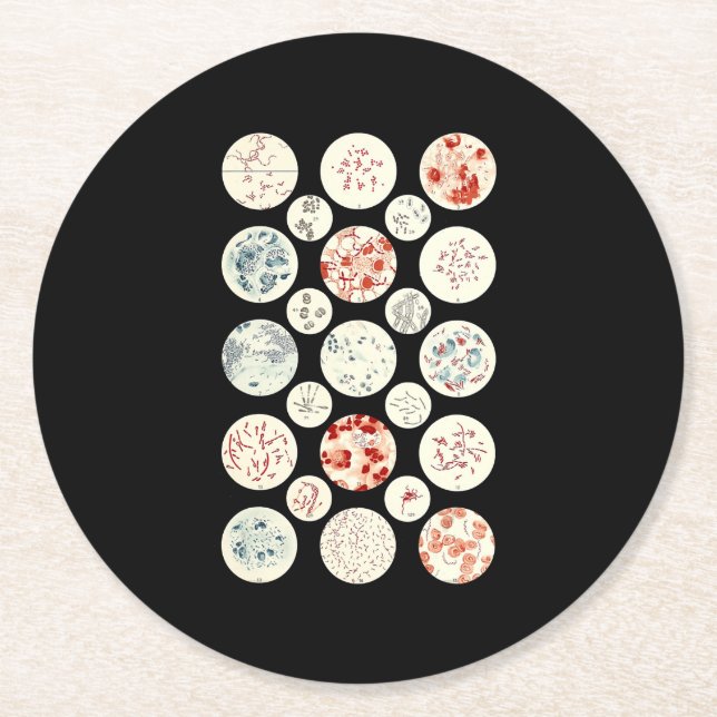 Dessous-de-verre Rond En Papier bactérie drôle microbiologie bactérie minuscule (Devant)