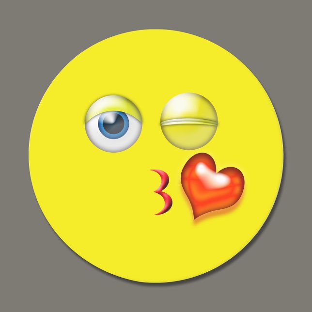 Dessous-de-verre Rond En Papier Baiser Emoji (Créateur téléchargé)